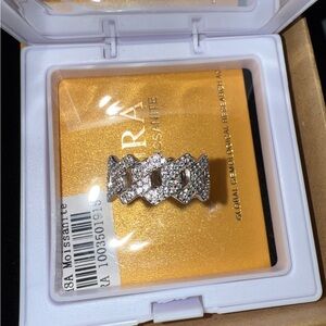 Silver diamond Cuban ring